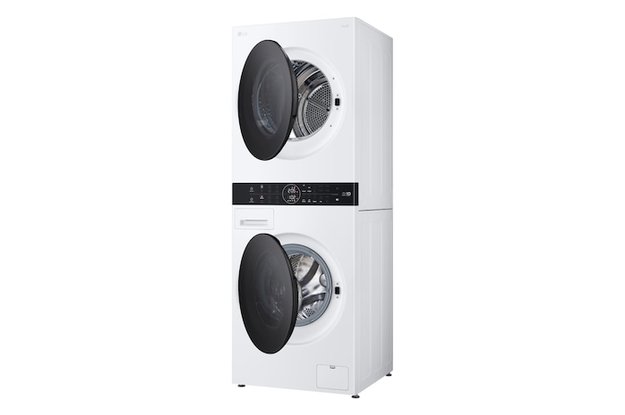 LG WashTower Weiß (Waschmaschine: EEK A, 12kg, 1350 U./Min.; Trockner: EEK C, 10kg) Waschmaschine & Trockner in einem Gerät I WT1210WWF, WT1210WWF