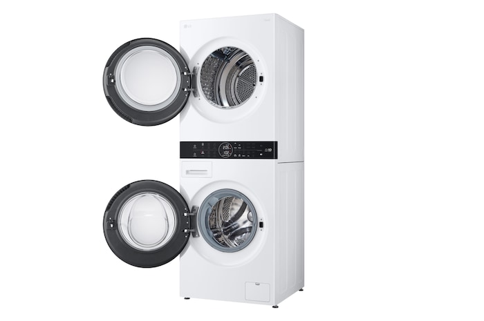 LG WashTower Weiß (Waschmaschine: EEK A, 12kg, 1350 U./Min.; Trockner: EEK C, 10kg) Waschmaschine & Trockner in einem Gerät I WT1210WWF, WT1210WWF