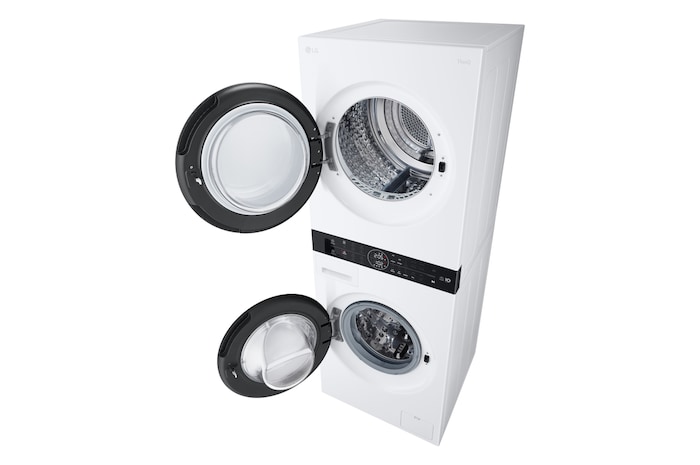 LG WashTower Weiß (Waschmaschine: EEK A, 12kg, 1350 U./Min.; Trockner: EEK C, 10kg) Waschmaschine & Trockner in einem Gerät I WT1210WWF, WT1210WWF