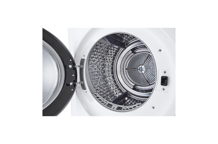 Technische Installationsanleitung für den LG WashTower, die erforderliche Abstände wie 10 cm hinten und 5 cm an den Seiten zeigt.