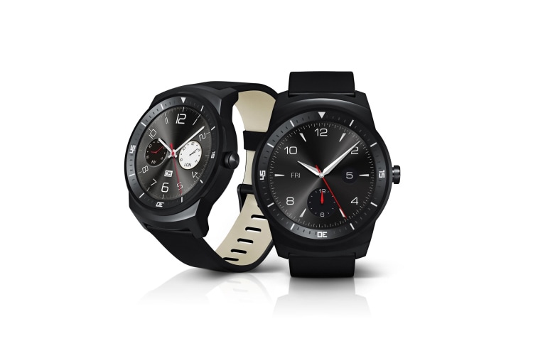 LG Smartwatch mit Android Wear und dem ersten vollständig genutzten, runden Plastic OLED Display, G Watch R