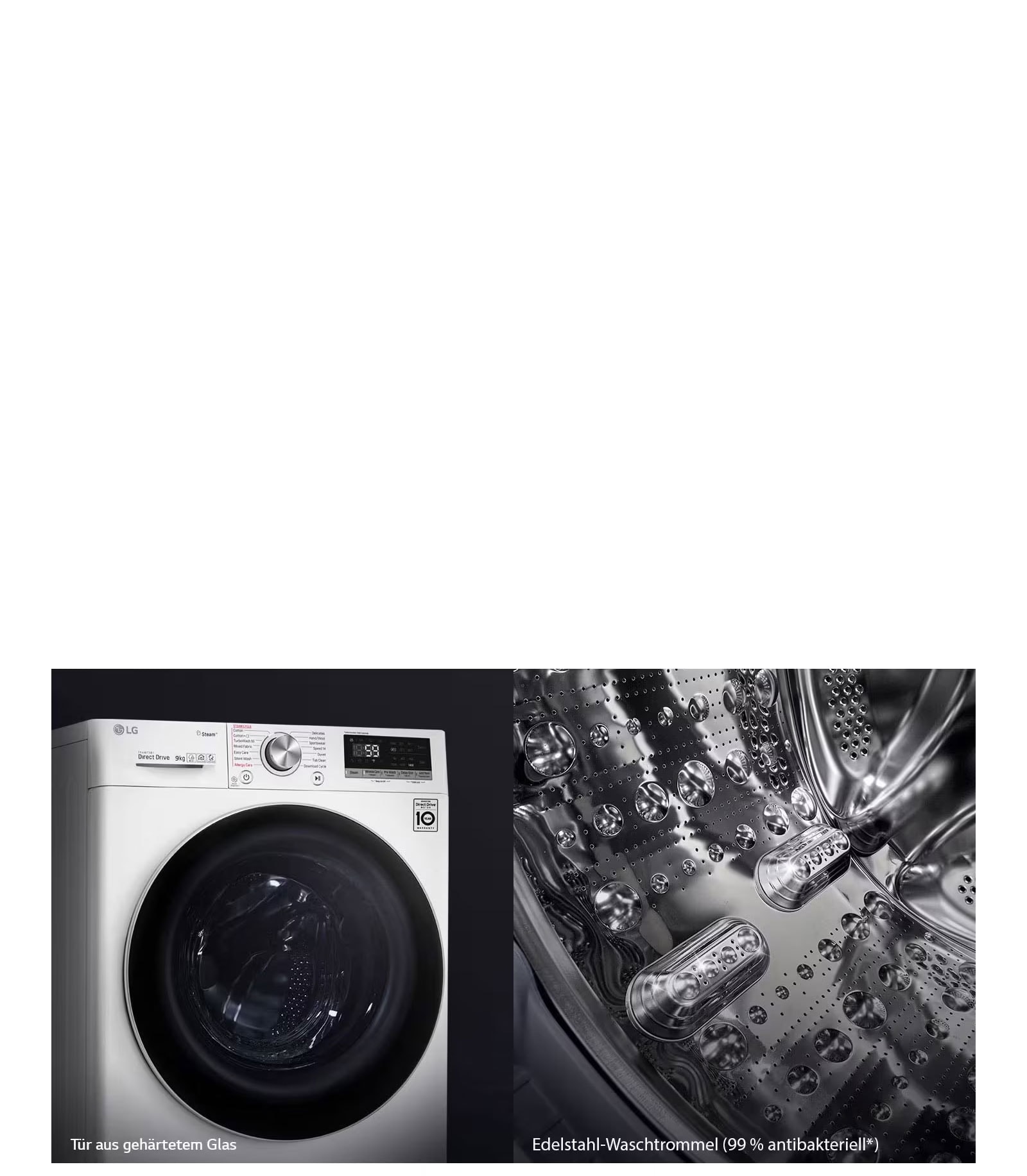 | U./ Steam DD® A LG F4WR709G | 360° | | 9 | - kg F4WR709G | | Energieeffizienzklasse Waschmaschine TurboWash® 1360 AI DE Min. |