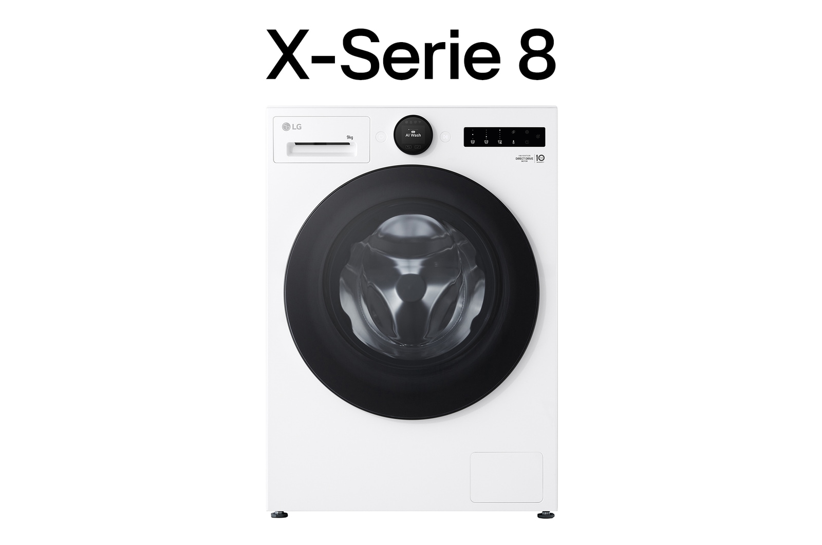 Vorderseite von Waschmaschine Weiß (EEK A-20%*, 9 kg, 1.350 U./Min.) mit AI DD® & TurboWash®360° | F4WX809YC F4WX809YC