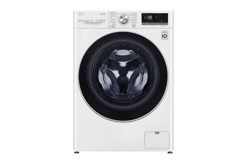 LG Waschtrockner Weiß (E/A, 10,5 kg / 7 kg, 1.360 U./Min.) mit Steam & TurboWash® 360° | V7WD107H2E, V7WD107H2E