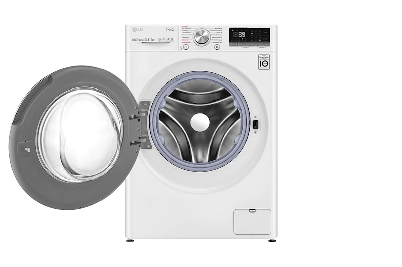 LG Waschtrockner Weiß (E/A, 10,5 kg / 7 kg, 1.360 U./Min.) mit Steam & TurboWash® 360° | V7WD107H2E, V7WD107H2E