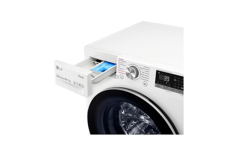 LG Waschtrockner Weiß (E/A, 10,5 kg / 7 kg, 1.360 U./Min.) mit Steam & TurboWash® 360° | V7WD107H2E, V7WD107H2E