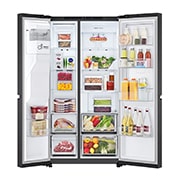 LG Side-by-Side mit Eis-, Crushed Ice- und Wasserspender | 638 Liter Kapazität | Festwasseranschluss | Essence Matte Black | GSJC40EPPE, GSJC40EPPE