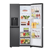 LG Side-by-Side mit Eis-, Crushed Ice- und Wasserspender | 638 Liter Kapazität | Festwasseranschluss | Essence Matte Black | GSJC40EPPE, GSJC40EPPE