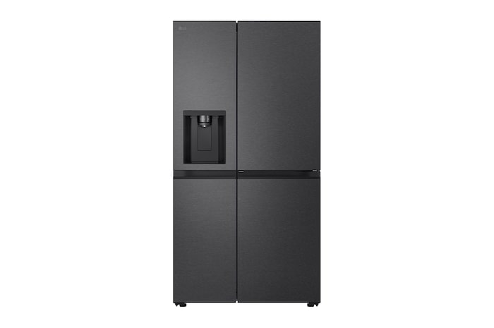 Vorderseite von Side-by-Side mit Eis-, Crushed Ice- und Wasserspender | 638 Liter Kapazität | Festwasseranschluss | Essence Matte Black | GSJC40EPPE