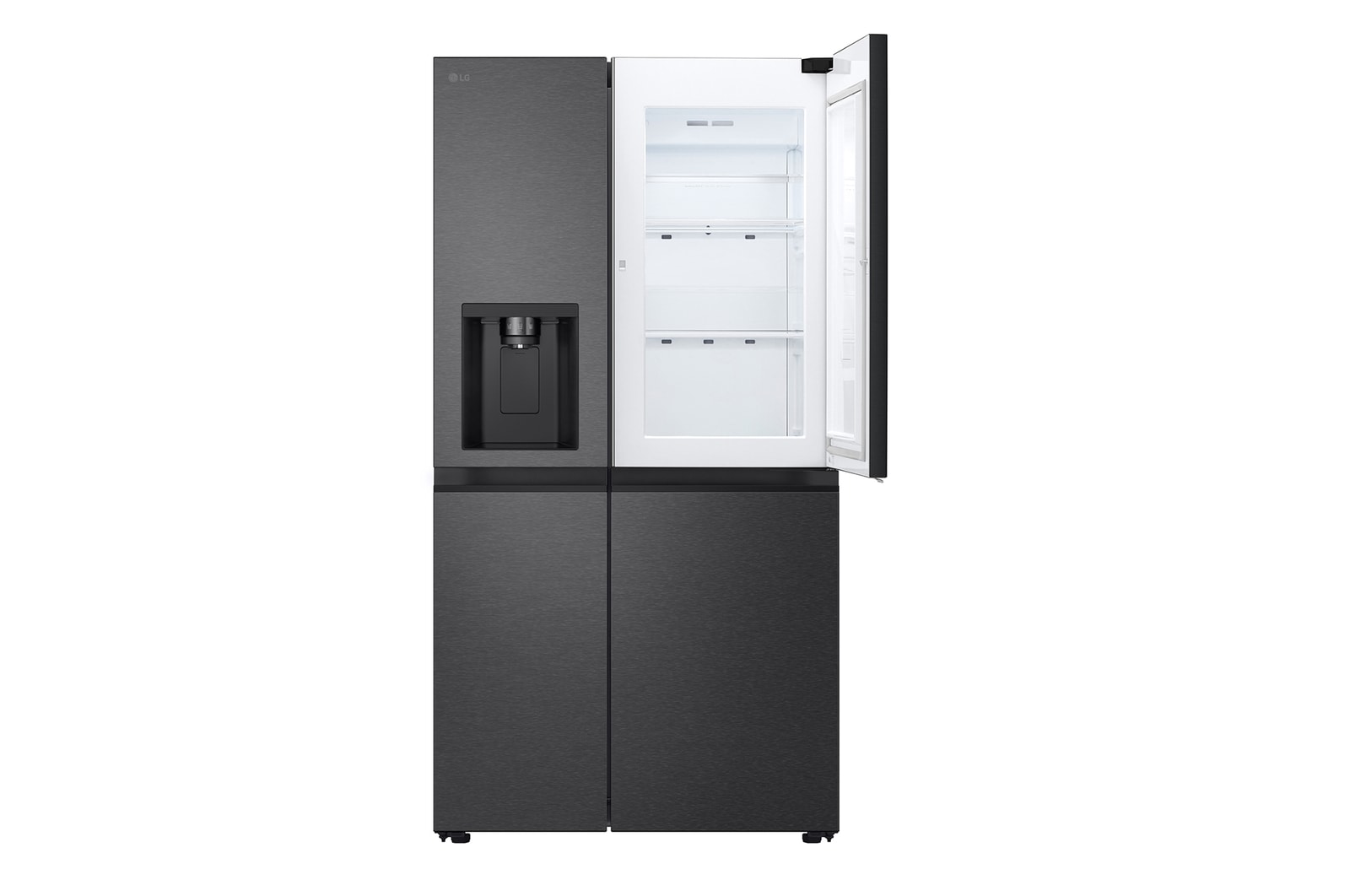 LG Side-by-Side mit Eis-, Crushed Ice- und Wasserspender | 638 Liter Kapazität | Festwasseranschluss | Metallic Black | GSJC40EPPE, GSJC40EPPE