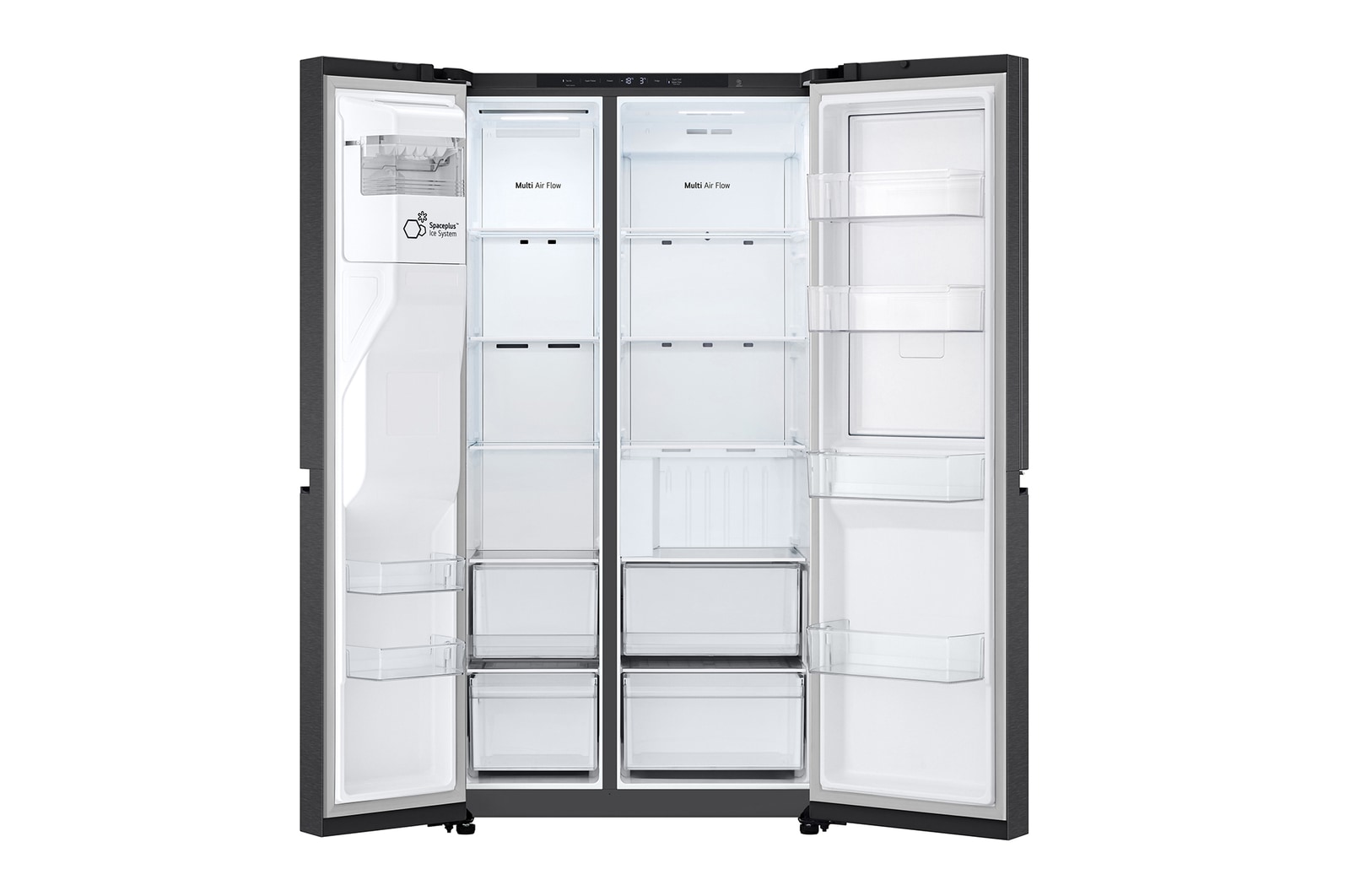 LG Side-by-Side mit Eis-, Crushed Ice- und Wasserspender | 638 Liter Kapazität | Festwasseranschluss | Metallic Black | GSJC40EPPE, GSJC40EPPE