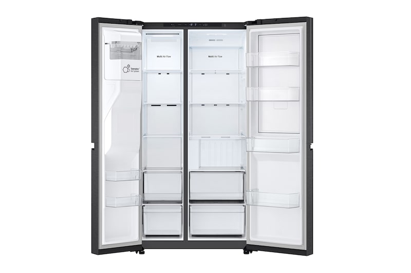 LG Side-by-Side mit Eis-, Crushed Ice- und Wasserspender | 638 Liter Kapazität | Festwasseranschluss | Metallic Black | GSJC40EPPE, GSJC40EPPE