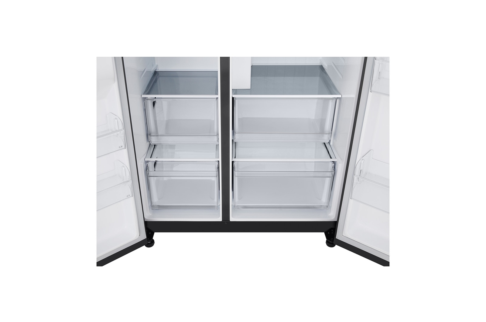 LG Side-by-Side mit Eis-, Crushed Ice- und Wasserspender | 638 Liter Kapazität | Festwasseranschluss | Metallic Black | GSJC40EPPE, GSJC40EPPE