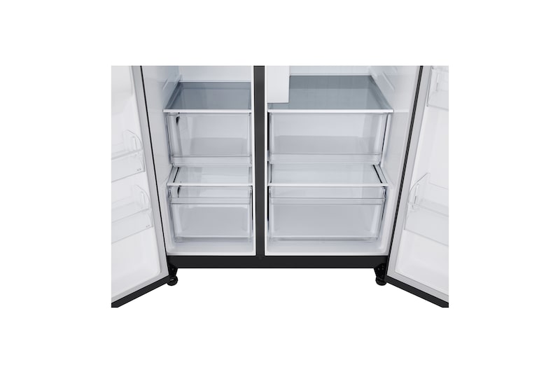 LG Side-by-Side mit Eis-, Crushed Ice- und Wasserspender | 638 Liter Kapazität | Festwasseranschluss | Metallic Black | GSJC40EPPE, GSJC40EPPE