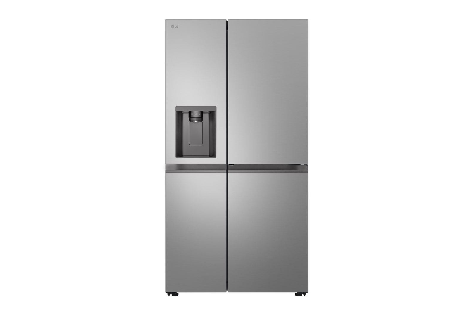 Vorderseite von Side-by-Side Kühlschrank (E, 641L, 179cm hoch) mit Eis-, Crushed Ice- und Wasserspender & internem Wassertank | GSJC41PYPE