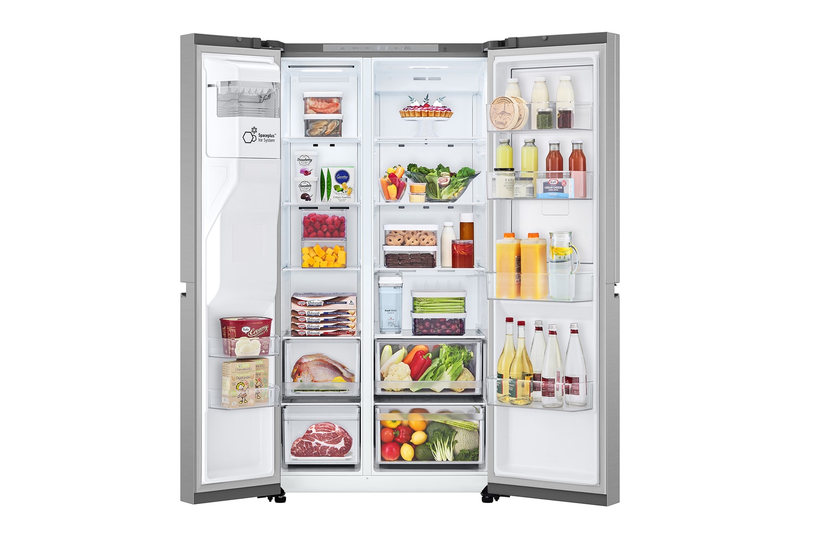 LG Side-by-Side Kühlschrank (E, 641L, 179cm hoch) mit Eis-, Crushed Ice- und Wasserspender & internem Wassertank | GSJC41PYPE, GSJC41PYPE