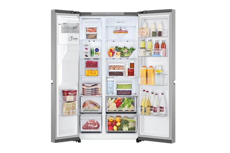 LG Side-by-Side Kühlschrank (E, 641L, 179cm hoch) mit Eis-, Crushed Ice- und Wasserspender & internem Wassertank | GSJC41PYPE, GSJC41PYPE