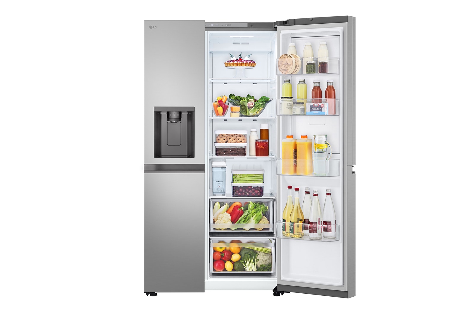 LG Side-by-Side Kühlschrank (E, 641L, 179cm hoch) mit Eis-, Crushed Ice- und Wasserspender & internem Wassertank | GSJC41PYPE, GSJC41PYPE