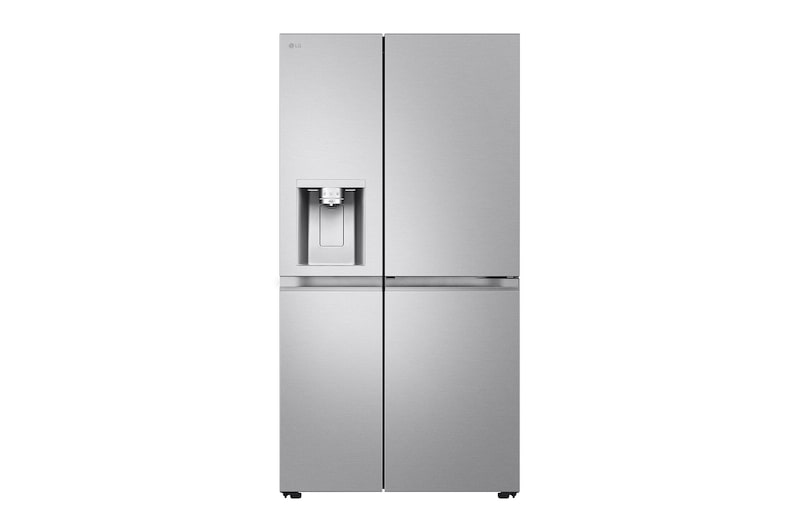 Vorderseite von Side-by-Side Kühlschrank (C, 628L, 179 cm hoch) mit Eis-, Crushed Ice- und Wasserspender & Internem Wassertank | GSLE91MBAC