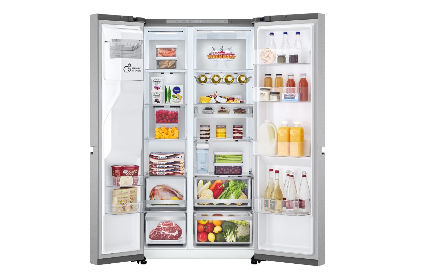 LG Side-by-Side Kühlschrank (EEK B, 623L, 179 cm hoch) mit Eis-, Crushed Ice- und Wasserspender & internem Wassertank | GSLE91MBAB, GSLE91MBAB