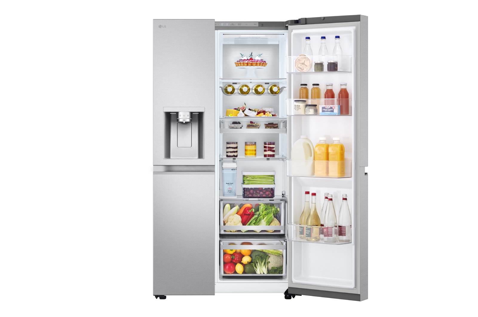 LG Side-by-Side Kühlschrank (EEK B, 623L, 179 cm hoch) mit Eis-, Crushed Ice- und Wasserspender & internem Wassertank | GSLE91MBAB, GSLE91MBAB