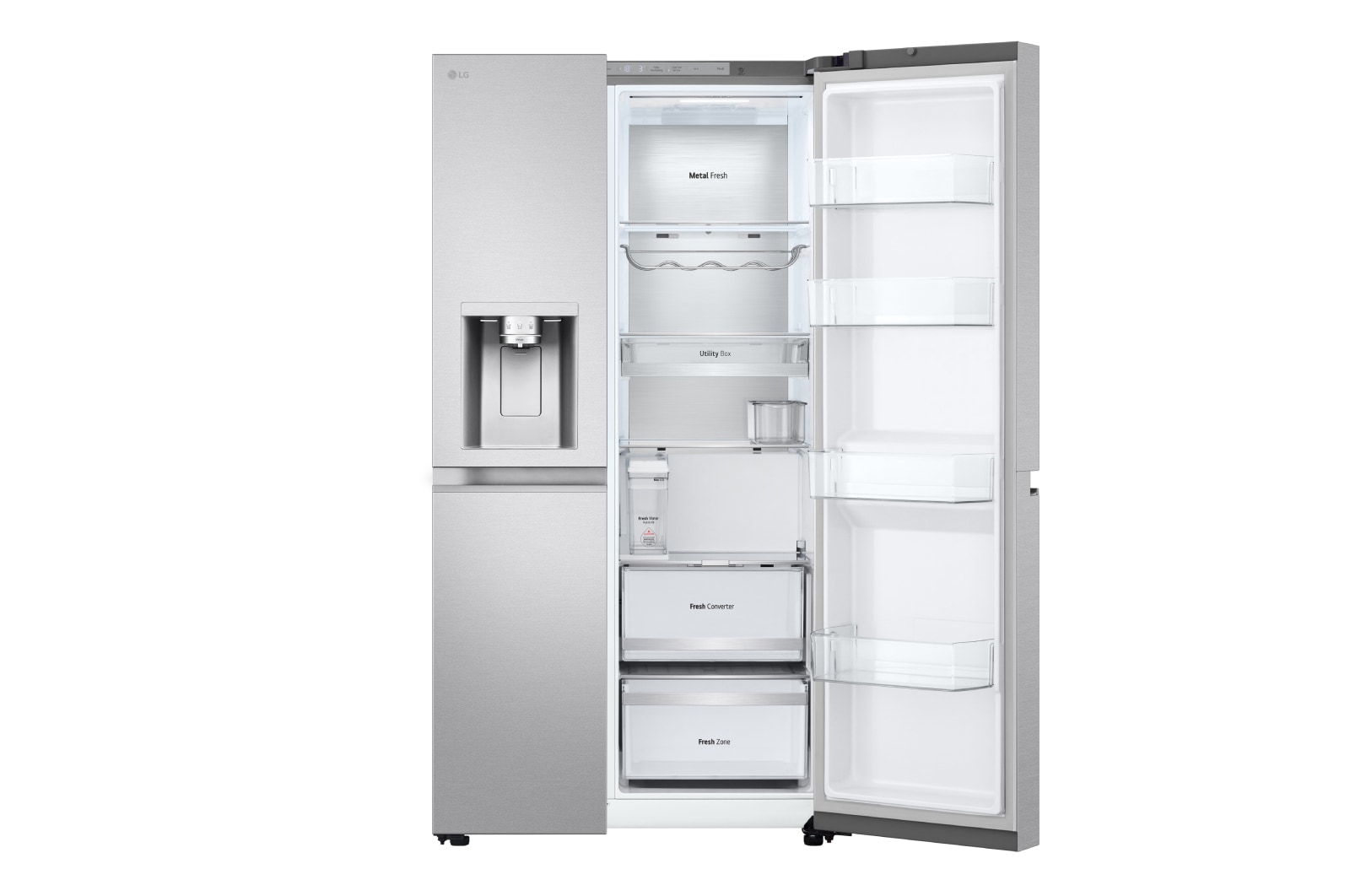 LG Side-by-Side Kühlschrank (EEK B, 623L, 179 cm hoch) mit Eis-, Crushed Ice- und Wasserspender & internem Wassertank | GSLE91MBAB, GSLE91MBAB