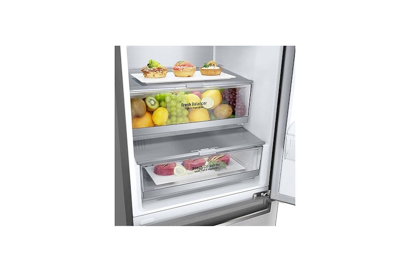 LG Kühl-Gefrierkombination | 384 Liter Nutzinhalt | Energieeffizienzklasse A | Premium Edelstahl | 203 cm | Inverter Linear Compressor® | GBB92STBAP, GBB92STBAP, GBB92STBAP