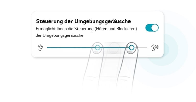 Ein Finger stellt die Menge der Umgebungsgeräusche ein, die wir hören können.