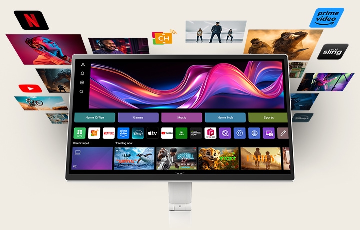Dank WebOS genießt du nahtlosen Zugriff auf eine Vielzahl von Inhalten über Apps wie Netflix, Prime Video, Disney+, YouTube, Apple TV und kostenlose LG Channels. Erhalte personalisierte Empfehlungen, entdecke Apps wie Sports, Game sowie LG Fitness und steuere alles ganz einfach per Fernbedienung oder Touch.