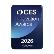 Ein Bild des weißen „Honoree Award“-Logos der CES 2026