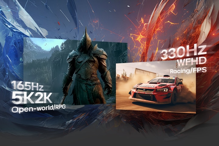Der LG UltraGear Gaming-Monitor (39GX950B) mit Dual-Mode unterstützt 165 Hz bei 5K2K und 330 Hz bei WFHD – perfekt geeignet für alle Spiele von RPGs bis hin zu Ego-Shootern
