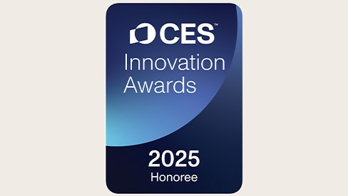 CES Innovation Awards-Logo mit einem 2025 Honoree-Zitat.