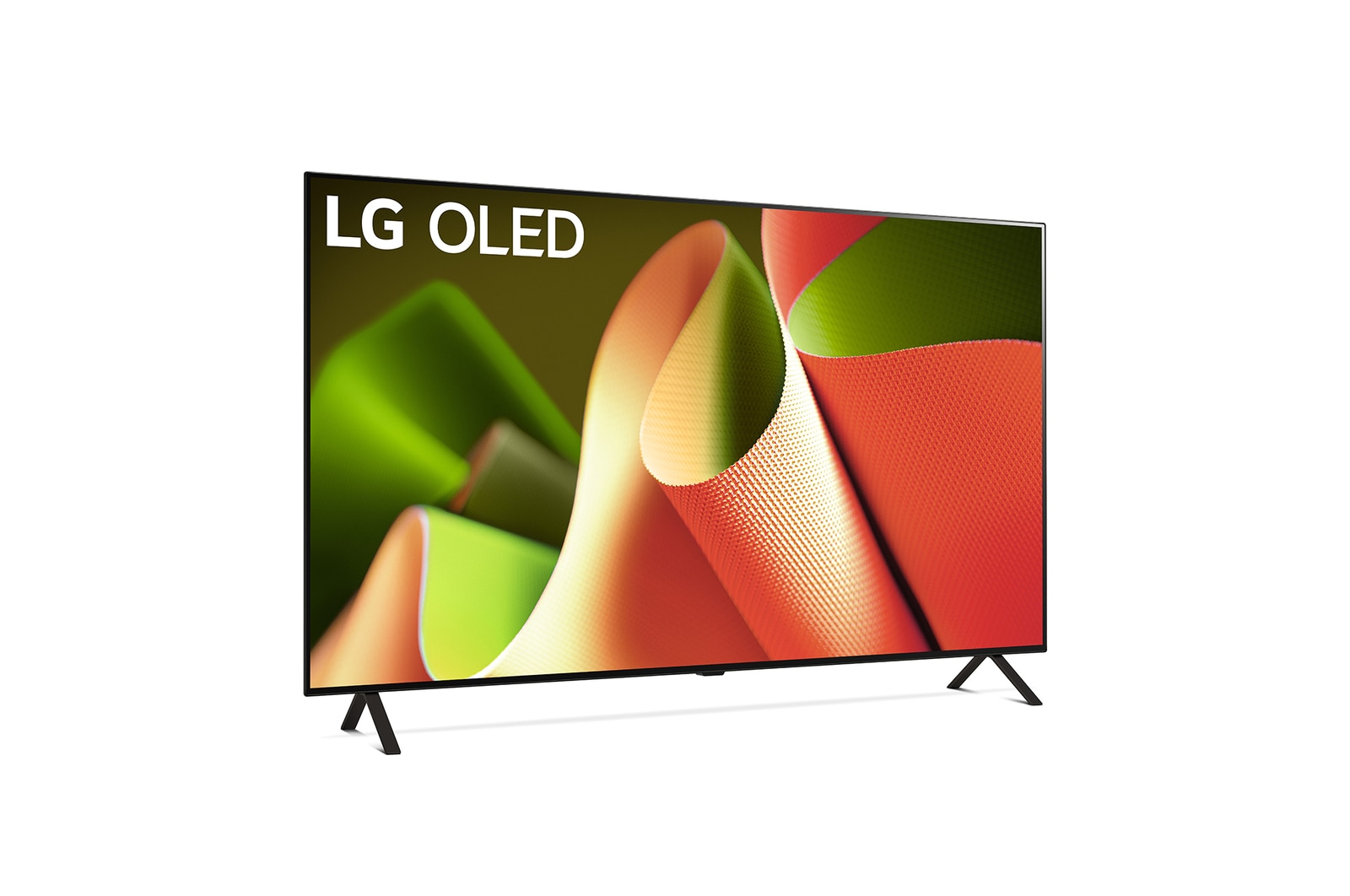 Leicht abgewinkelte rechte Seitenansicht des LG OLED TV B4