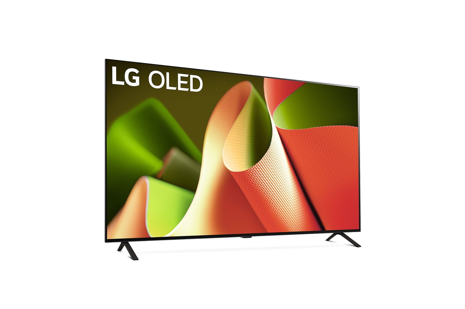 Leicht abgewinkelte rechte Seitenansicht des LG OLED TV B4