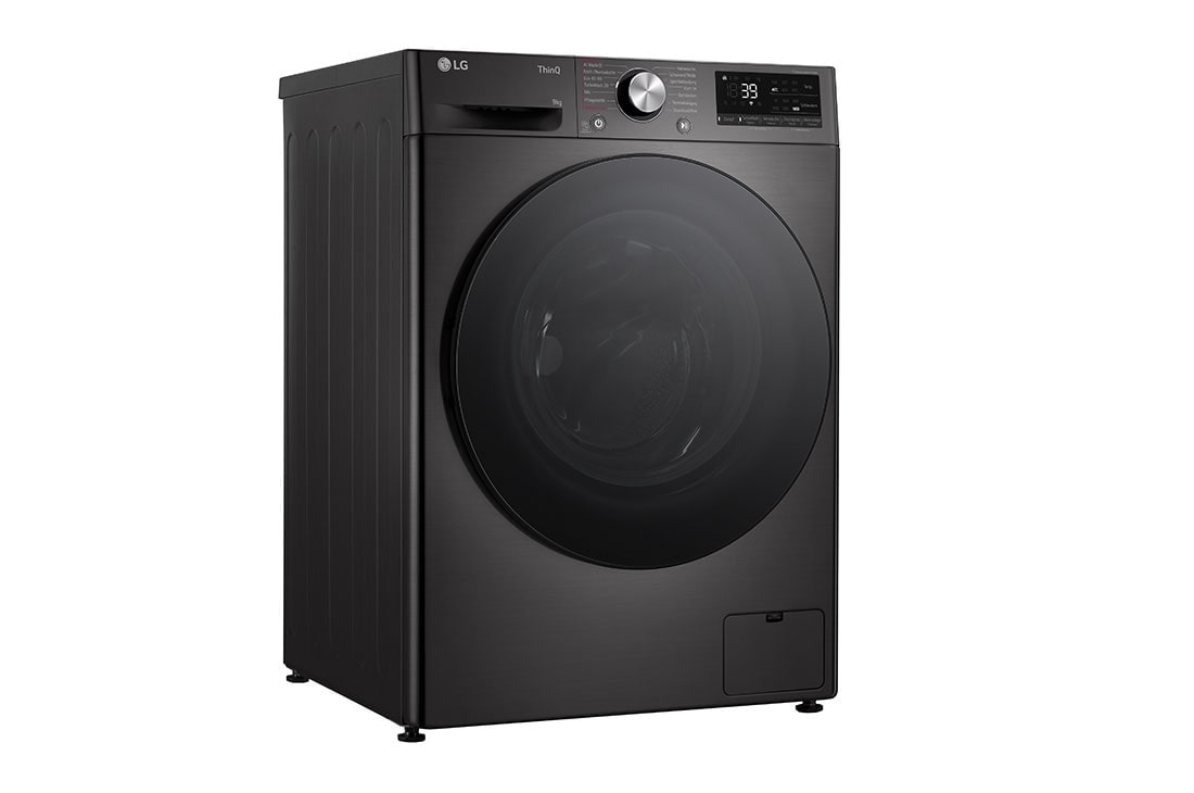 LG Waschmaschine mit 9 kg Kapazität | EKK A | 1400 U./Min. | Platinum Black mit schwarzem Bullaugenring | F4WR709YB, F4WR709YB, F4WR709YB