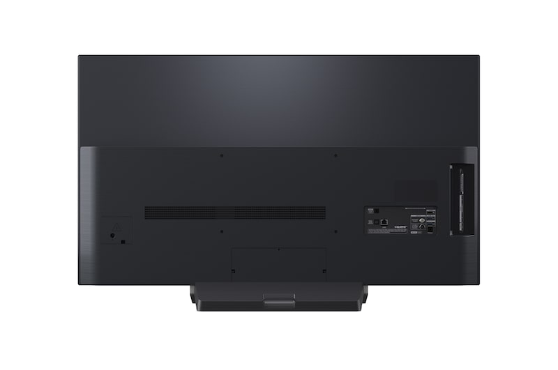 Visning bagfra af LG OLED evo AI G5 4K Smart TV.