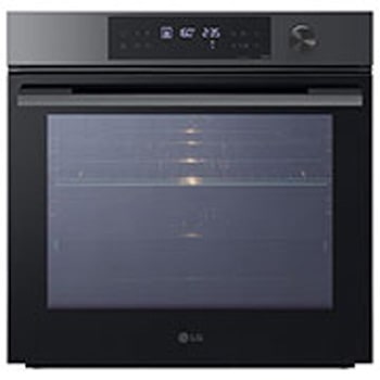 Visning forfra af 76L A+, Indbygget ovn i matsort stål med InstaView™, 10 min EasyClean og teleskopskinner WS7D7632WB