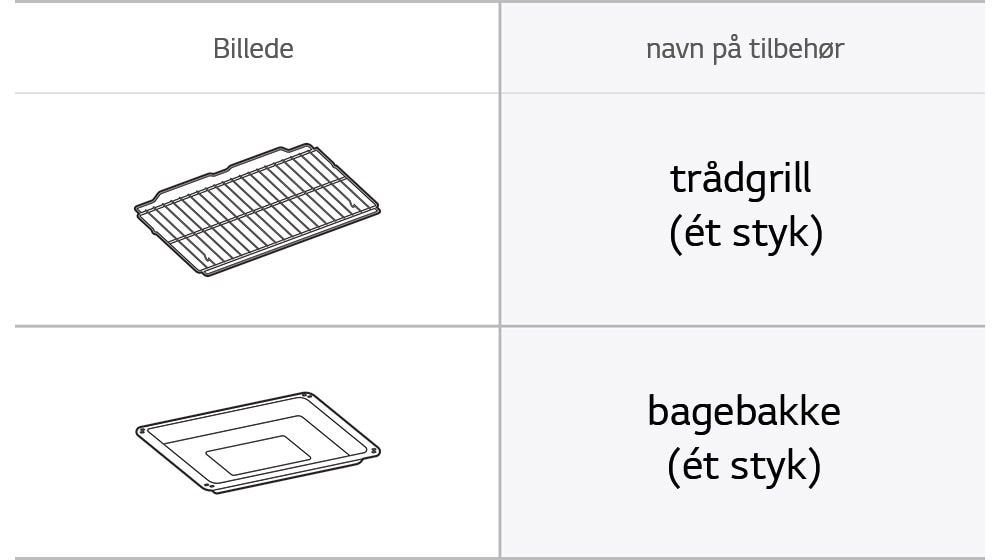 Dette er billedet af ovntilbehøret trådgrill og bagebakke.