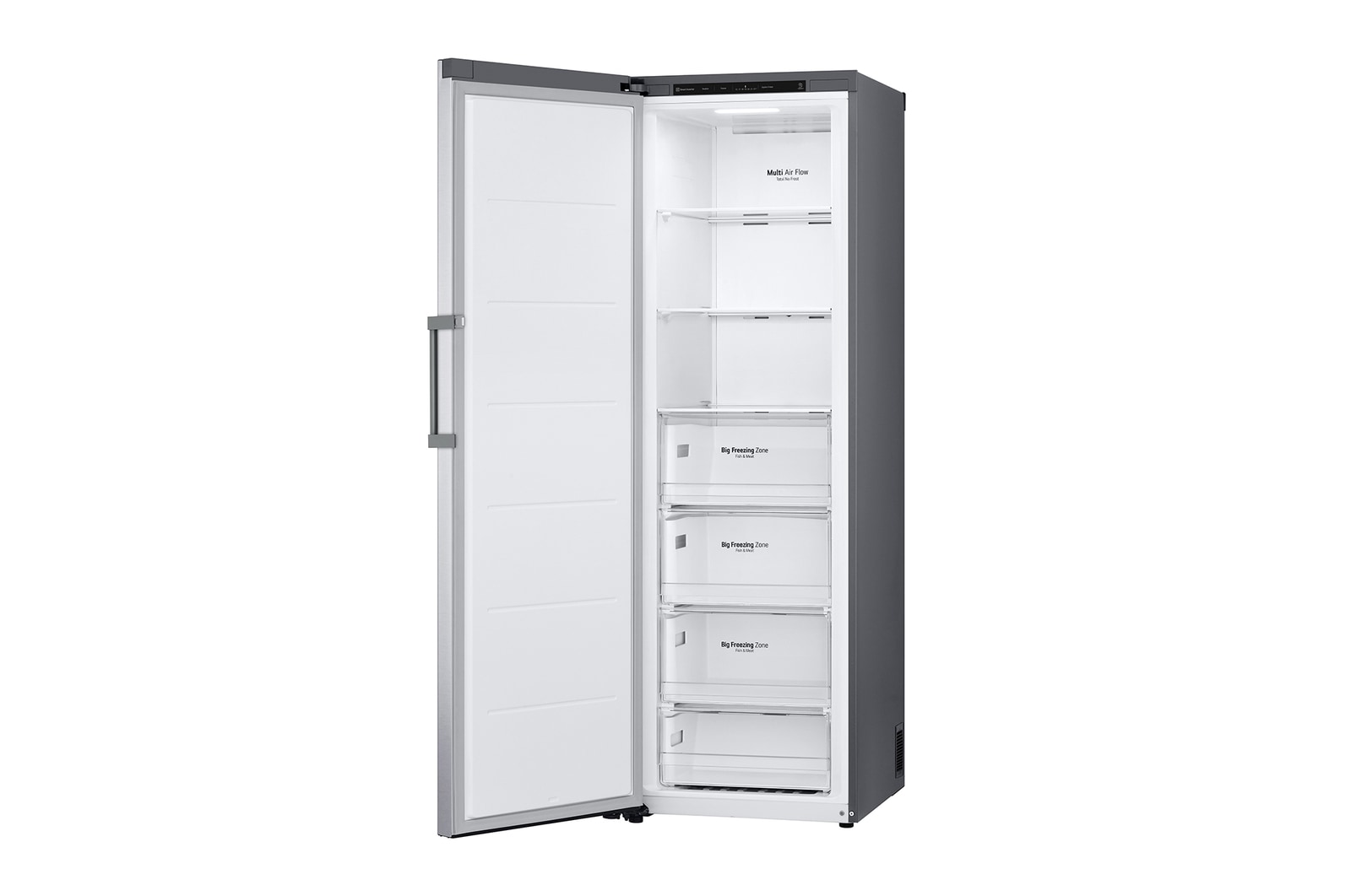 324L Fritstående fryser (Shiny Steel) - Energiklasse E, Total No Frost, Express Freeze
