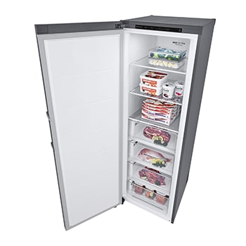 324L Fritstående fryser (Shiny Steel) - Energiklasse E, Total No Frost, Express Freeze