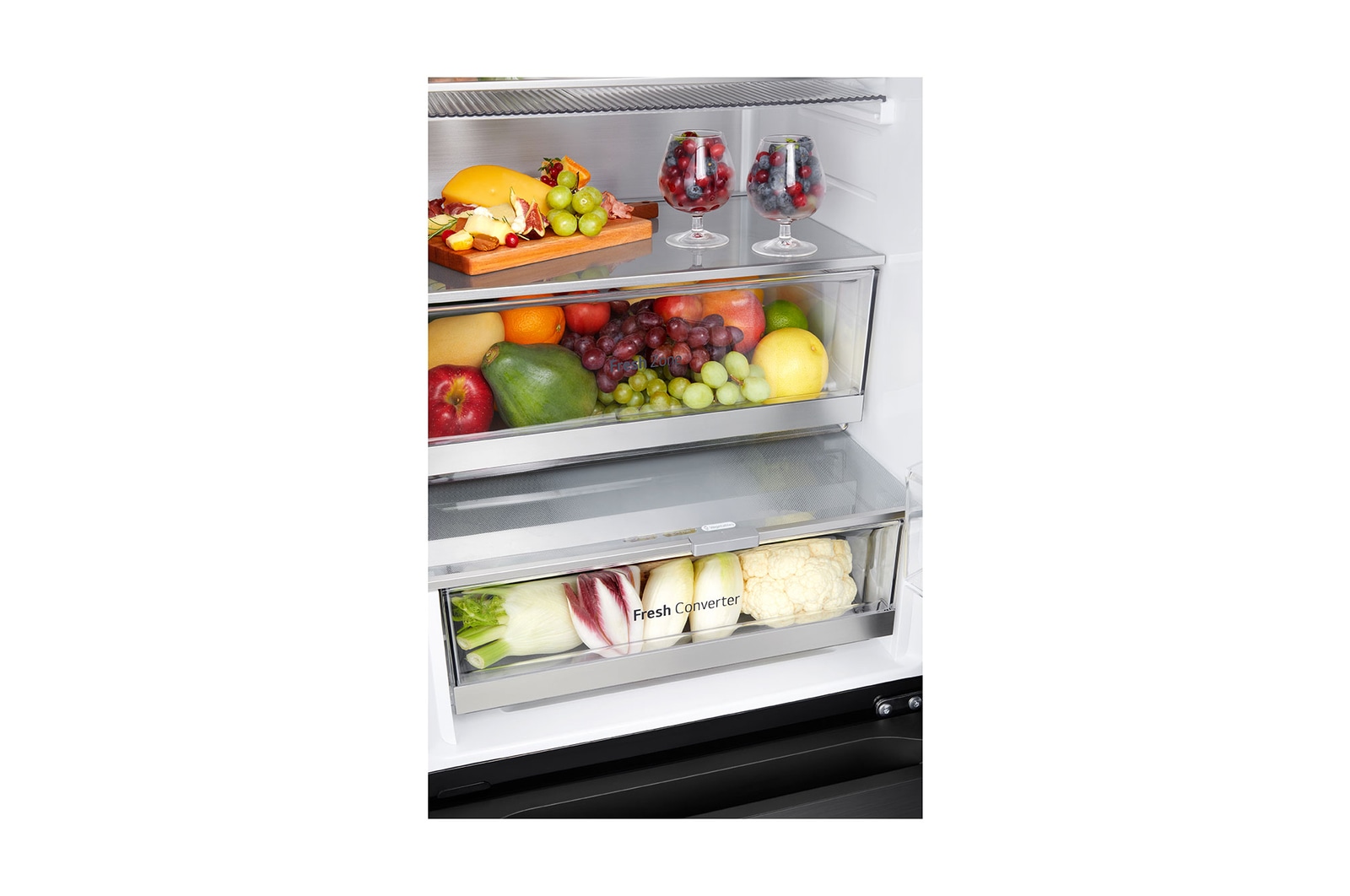 Tray view with food