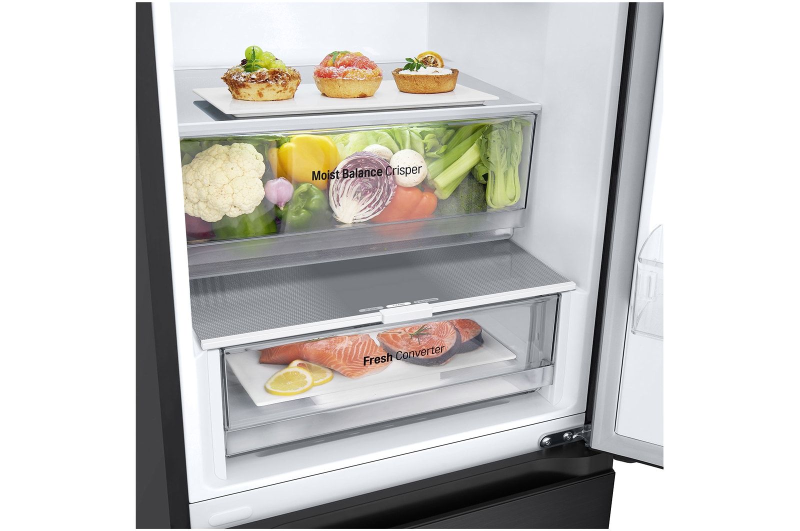 1.86M 344L Kølefryseskab(Essence Matte Black) - Energiklasse A, Door Cooling™ og Smart Diagnosis™