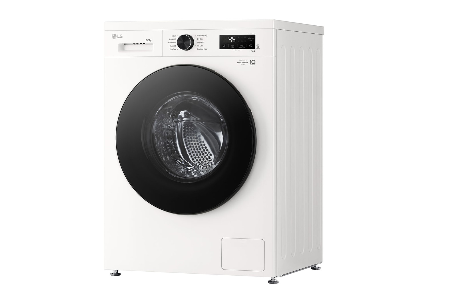 LG 8 kg / 5 kg Kombineret vaskemaskine/tørretumbler(Essence White) - Steam, Energiklasse A/E, 6 Motion DD™, Smart Diagnosis™ med Wi-Fi, W4X1085NWB