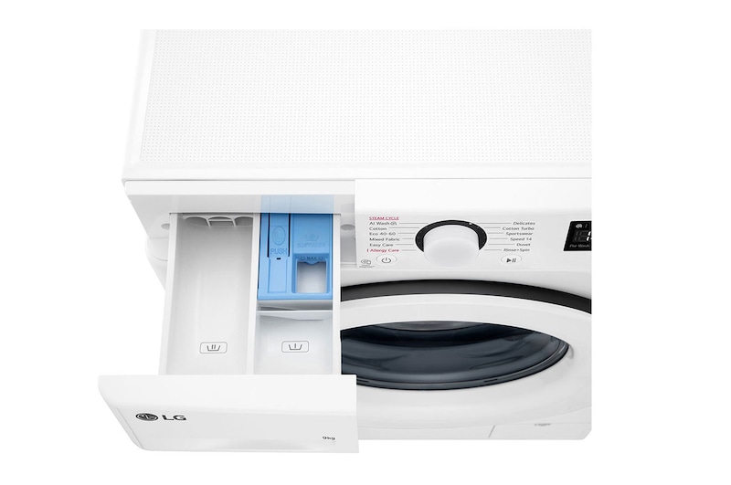 LG 9 kg Vaskemaskin(Hvid) - Steam, Energiklasse A, AI DD™, Smart Diagnosis™ , P4Y5VYW3W