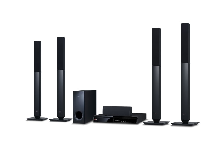 LG 3D hjemmebiosystem med 5.1-kanal. SMART Blu-ray med DLNA. Tall-boy bag- og forsidehøjttalere. 5-sekunders opstart., BH6530TN
