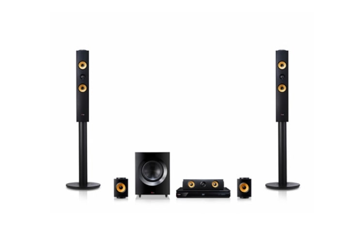 LG HJEMMEBIOSYSTEM MED 5,1-KANAL. INTEGREREDE HØJTTALERE MED KRAFTFULD EFFEKT PÅ HELE 1200W. EKSTRA SMART BLU-RAY MED WEB BROWSING, WI-FI, DLNA, PRIVATE SOUND, 4K-OPSKALERING OG 3D-UNDERSTØTTELSE. 5-SEKUNDERS OPSTART. TALL-BOY FORSIDEHØJTTALERE., BH7440P