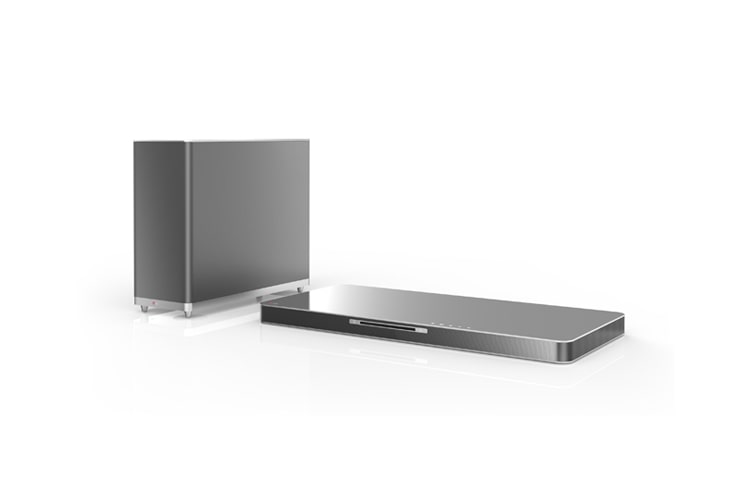 LG Med SoundPlate™ fra LG får du en forbedret lydoplevelse fra dit fladskærms-tv i et slankt, diskret design. På blot 35 mm får du fyldig, dyb 4.1-lyd med dobbelte indbyggede subwoofere. Enheden er installeres med ét eneste kabel eller trådløst., LAB540