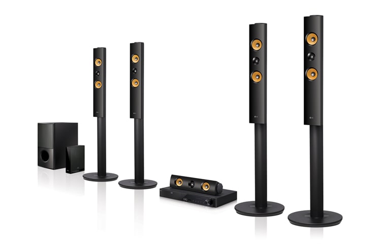 LG 5.1-kanals intelligent hjemmebiograf 3D hjemmebiografsystem med Blu-ray™ og dvd, LHB755W