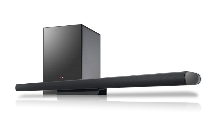 LG  Tynd og stilfuld enhed med kraftfuld effekt på 310W og 2.1-kanal med bluetooth-forbindelse. Vægmonterbar og trådløs subwoofer. , NB4530AN