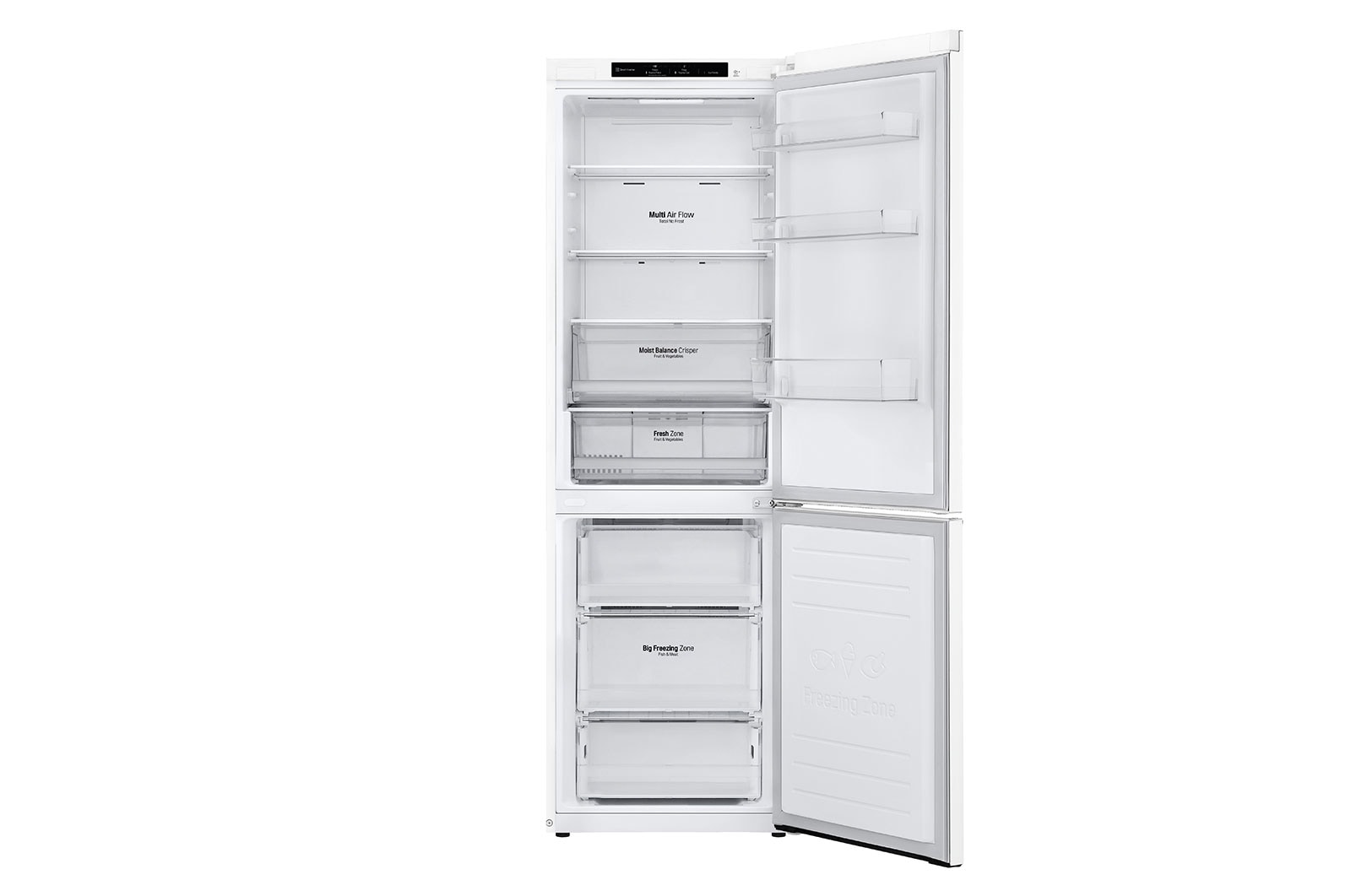 LG 1.86M 341L Kølefryseskab(Hvid - Energiklasse E, DoorCooling™, GBB61SWJMN